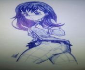 I drew a pic of a cute hentai lolicon I saw randomly on Google image results; I used a blue pen. from hentai 3d lolicon 124 hentai photo vol by libertine simulacra » hentai