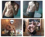 M/25/6’0” [130 &gt; 193] (6 years) 1st pic is 1 month (130lbs) 2nd is 1 year (155lbs) 3rd is 4 years (182lbs) 4th is 6 years (193lbs) from 19 years oxxx pht